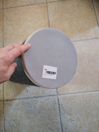 Cestino portaoggetti tessuto grigio con manico