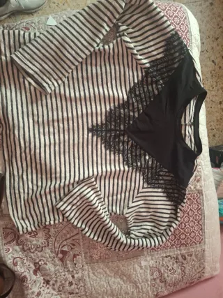 Jersey rayas mujer elegante negro y blanco