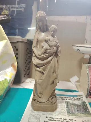 Talla madera Virgen y Niño Jesús