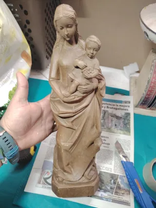 Talla madera Virgen y Niño Jesús