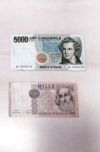 Lotto Misto Banconote Lire Italiane 1000-2000-5000