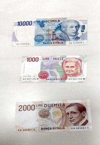 Lotto Misto Banconote Lire Italiane 1000-2000-5000