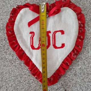 Insegna WC Cuore Stoffa Ricamata