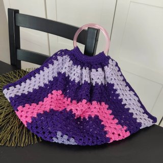 Borsa uncinetto arancione e altri colori foderata