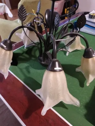 Lámpara de techo 5 tulipas