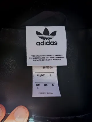 Chaqueta Cuero Adidas Talla M Negra