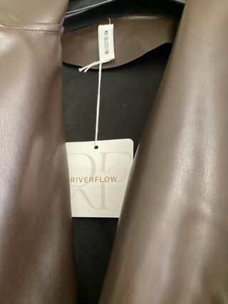 Giacca ecopelle marrone