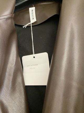 Giacca ecopelle marrone