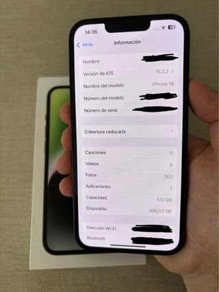 iPhone 14 99% batería 512GB
