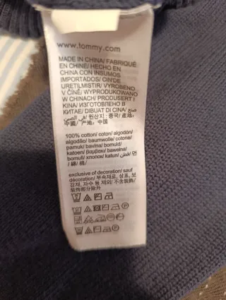 Jersey Tommy Hilfiger Azul Talla L ,algodón