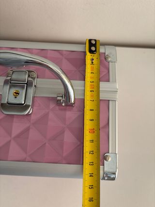 Maletín maquillaje rosa y plateado