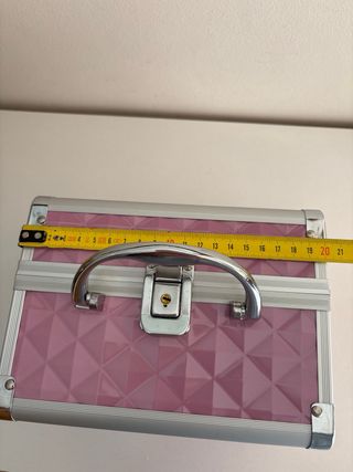 Maletín maquillaje rosa y plateado