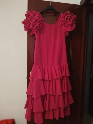 Traje de flamenca volantes buganvilla