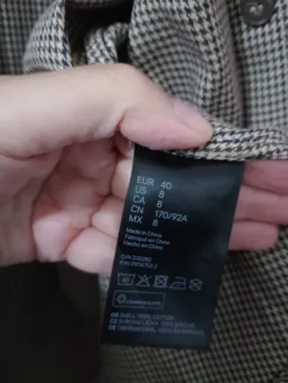 Camisa H&M Cuadros Beige y Marrón