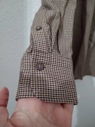 Camisa H&M Cuadros Beige y Marrón
