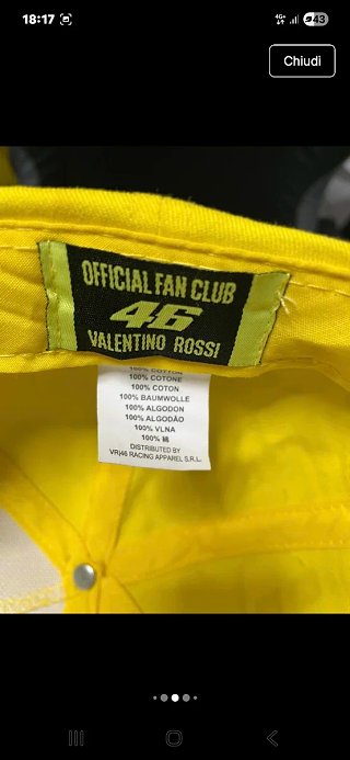 Cappellino Fan Club Valentino Rossi 46 autografato