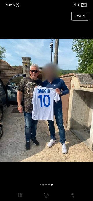Maglia Baggio 10 autografata di persona