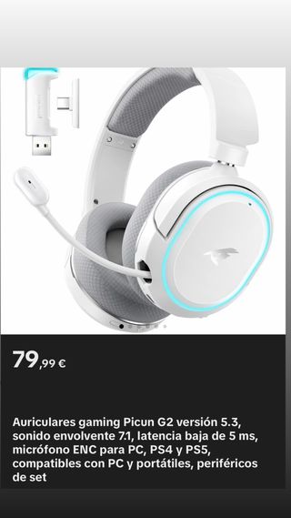 Auriculares Gaming Picun G2 5.3 USB-C