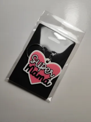 Llavero Corazón Super Mamá