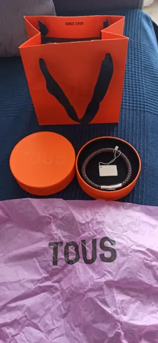 Pulsera Tous Cuero Marrón Hombre