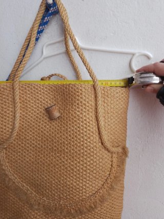 Bolso Tote Paja Tejida Beige
