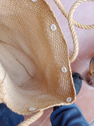 Bolso Tote Paja Tejida Beige