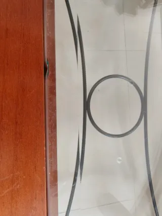 Mesa de centro madera, forja y cristal