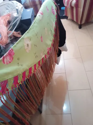 Traje Flamenca T.38 Fucsia y Pistacho