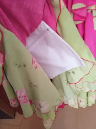 Traje Flamenca T.38 Fucsia y Pistacho