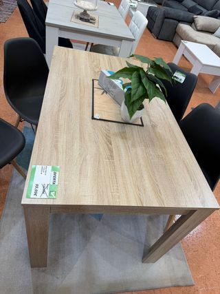Mesa Comedor 140cm + 4 Sillas Negras
