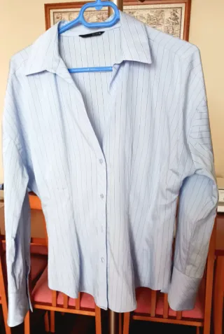 Blusa Zara Rayas Finas Azul