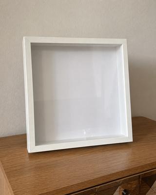 Pack 2 marcos 3D con profundidad blancos, madera