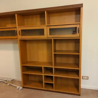 Mueble TV/Biblioteca Madera y Cristal