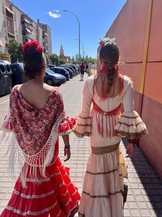 Vestido Flamenca Beige Talla XS