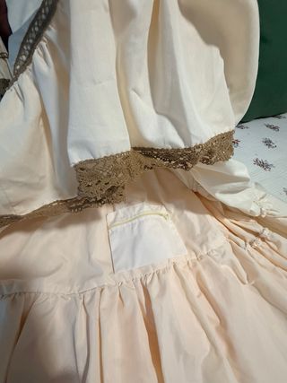 Vestido Flamenca Beige Talla XS