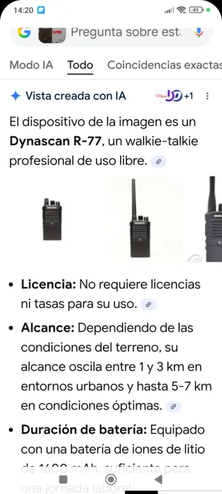 Dynascan R 77 Walkie Talkie Nuevo