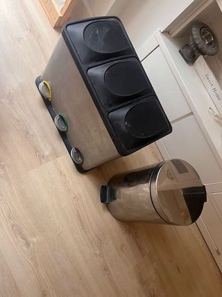 Cubo Basura Metálico Plata