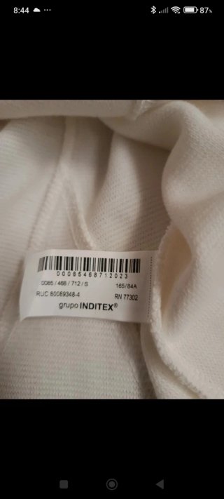Top Peplum Zara Talla S / 36 / 8 Blanco