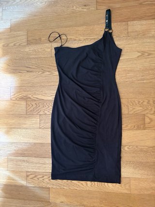 Abito corto Bershka nero con mono spalla