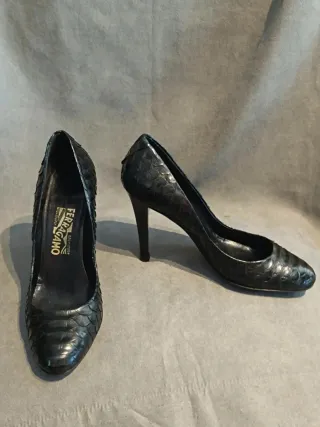 Zapatos Ferragamo Piel Tacón Negro