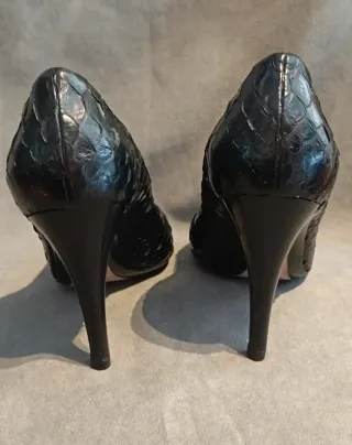 Zapatos Ferragamo Piel Tacón Negro