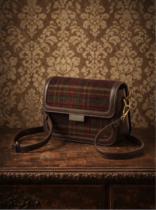 Borsa elegante a quadri marrone