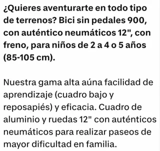 Bicicleta infantil Btwin 2-4 años