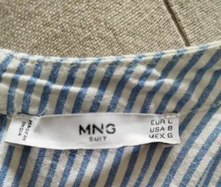 Blusa Mango Talla L Rayas Perlas