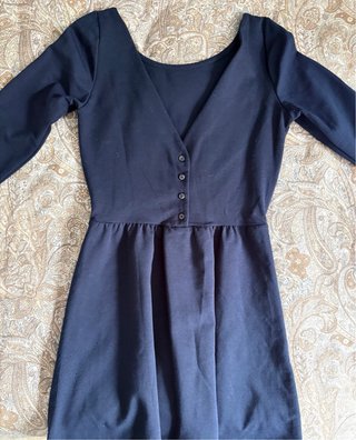 Vestido azul marino manga 3/4