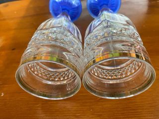 Juego de 2 vasos de cristal tallado