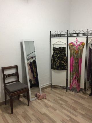Biombo decorativo tela y metal
