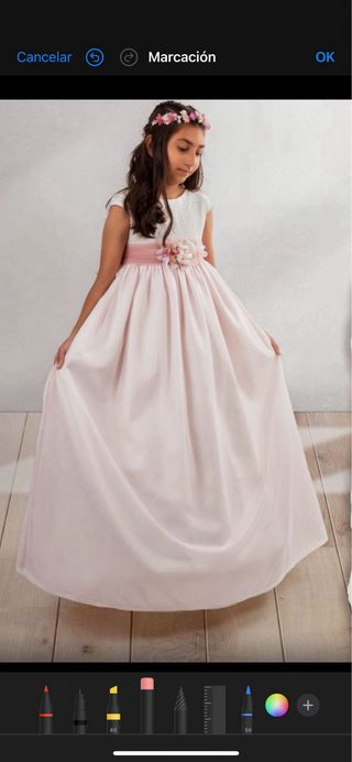 Vestido de Comunión Rosa y Blanco