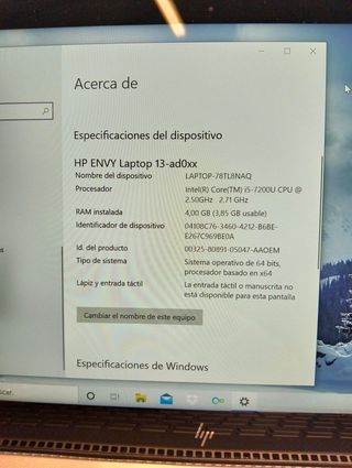 Portátil HP Envy 13-AD007NS Intel Core i5-7200U/4GB/128GB SSD/13.3"