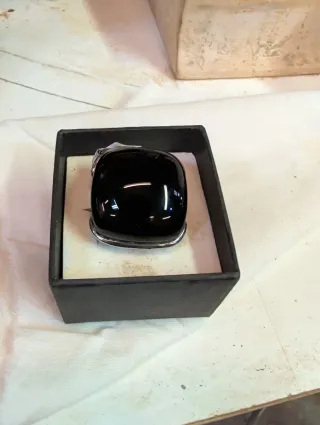Anillo Onix Negro y Plata